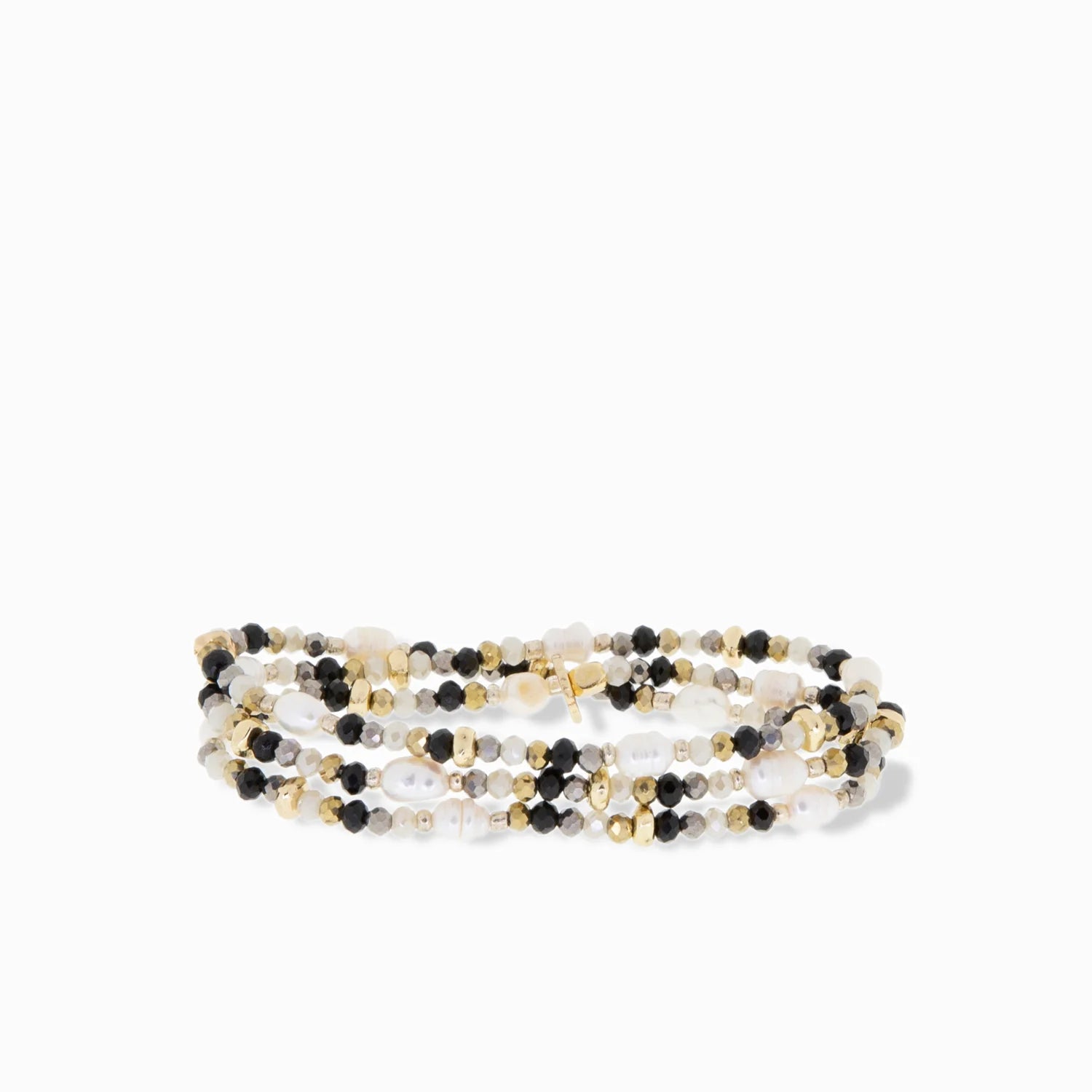 MARLYN SCHIFF BLACK-MULTI STRETCH BRACELET