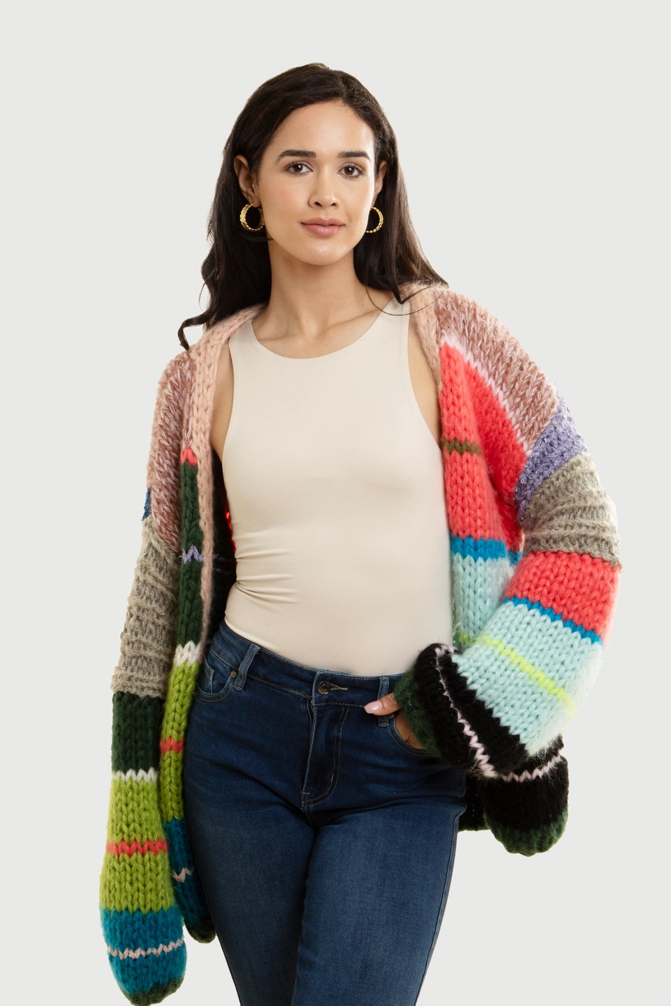 KNITTED RAINBOW CARDIGAN