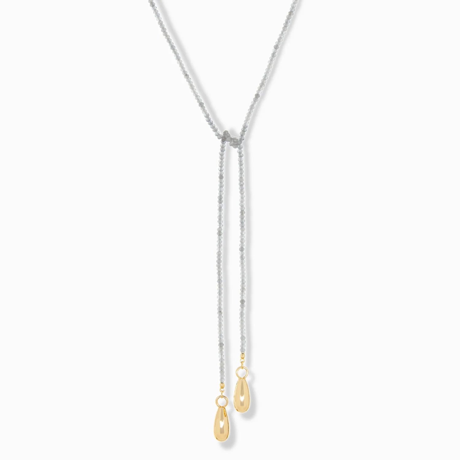 MARLYN SCHIFF BEADED LARIAT NECKLACE