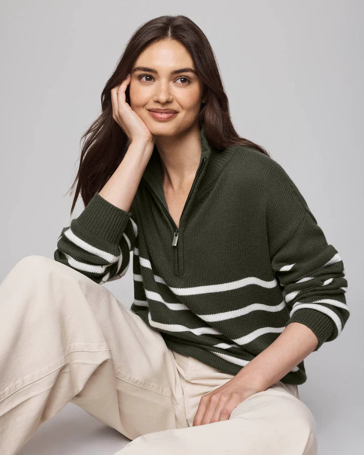 GEORGIE STRIPE QUARTER ZIP