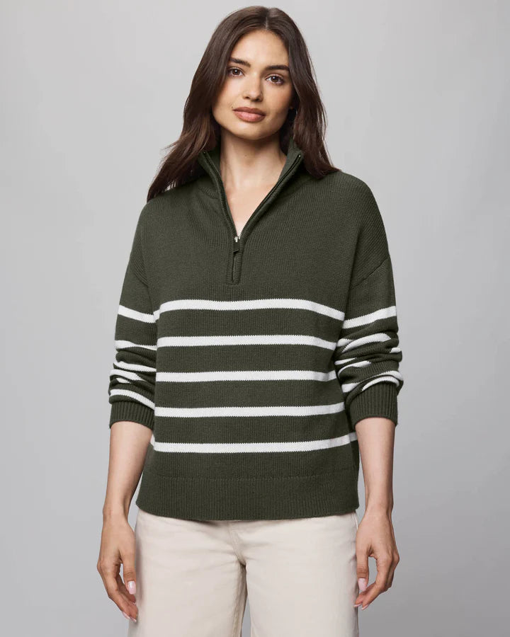 GEORGIE STRIPE QUARTER ZIP