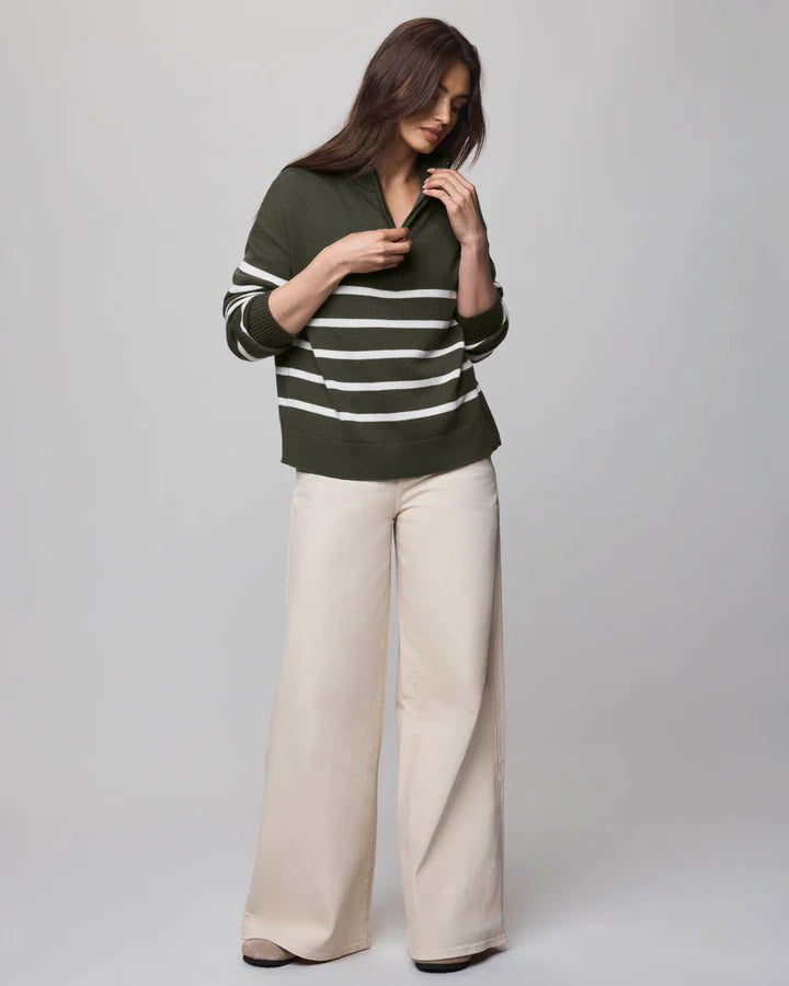 GEORGIE STRIPE QUARTER ZIP