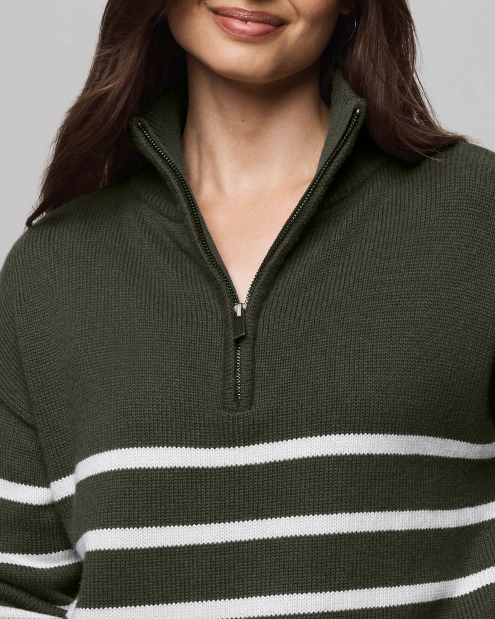 GEORGIE STRIPE QUARTER ZIP