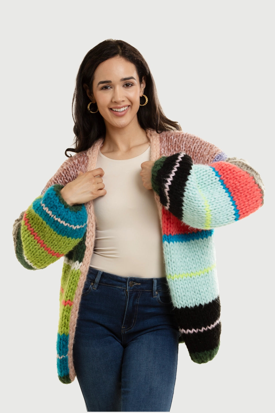 KNITTED RAINBOW CARDIGAN