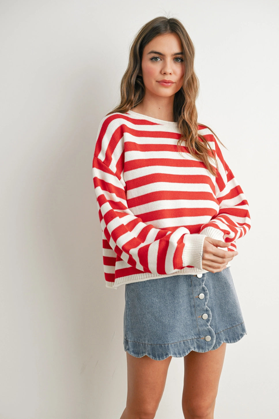 STRIPED SWEATER TOP
