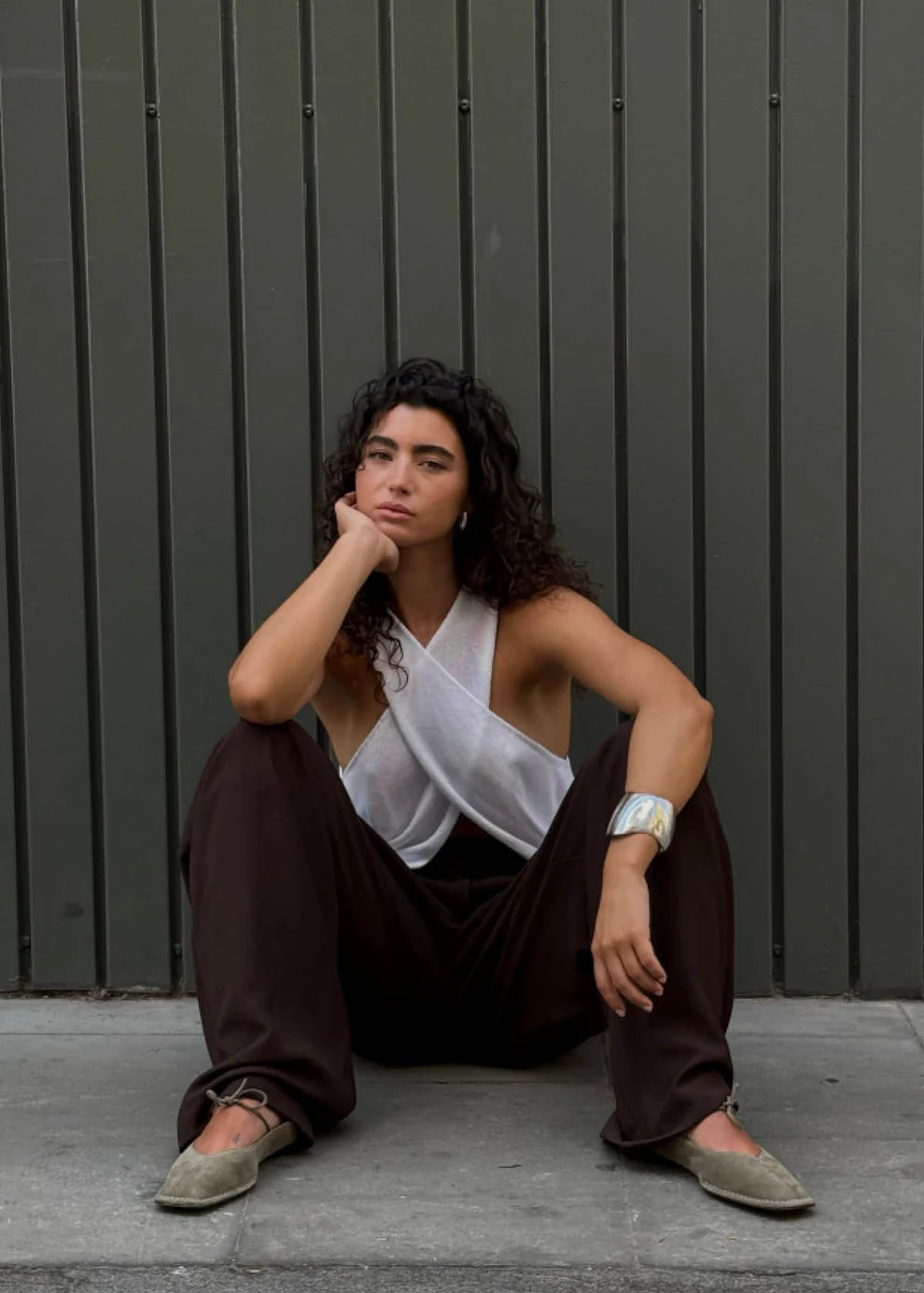 ALOHAS SWAY SUEDE FLAT KHAKI