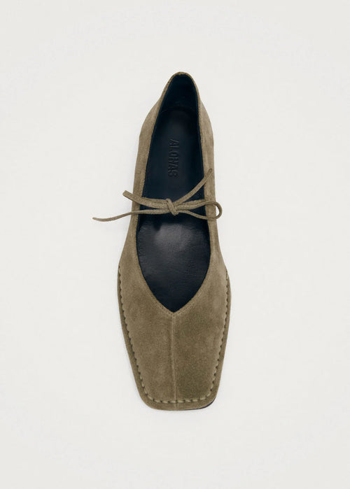 ALOHAS SWAY SUEDE FLAT KHAKI